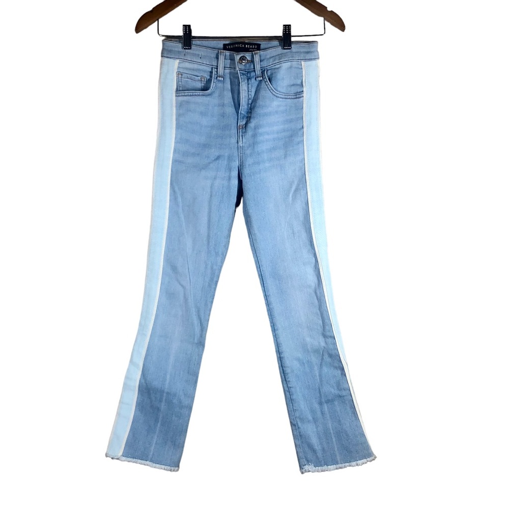 VERONICA BEARD Carly Kick Flare Jeans w/ Ribbon Side Stripes detail Size 24